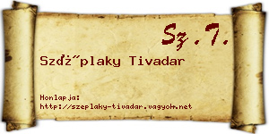 Széplaky Tivadar névjegykártya