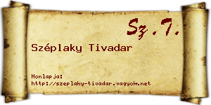 Széplaky Tivadar névjegykártya