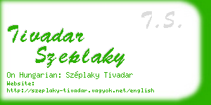 tivadar szeplaky business card