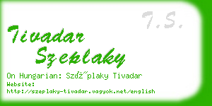 tivadar szeplaky business card